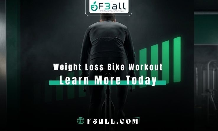 Ultra-realistic premium fitness editorial photography for an article titled “Weight Loss Bike Workout: Complete 12 Week Training Plan,” matching the dark, moody, luxurious visual identity of the provided reference image. A sleek professional stationary exercise bike placed EXACTLY in the center of the composition as the dominant focal point. Show one adult cyclist training on the bike, photographed strictly from behind with the face completely invisible. The cyclist wears a fully opaque matte-black long-sleeve training jacket, full-length athletic trousers, full-finger gloves, dark socks, and closed training shoes. Every body area must be completely covered with no exposed skin. Clothing is modest, realistic, unbranded, and non-revealing. Capture a powerful but controlled cycling posture that communicates progressive endurance, consistency, structured cardio training, and long-term fitness improvement. Add subtle realistic motion blur only to the flywheel and pedals while keeping the cyclist and bike razor sharp. Behind the bike, integrate an elegant abstract 12-stage training timeline made from twelve evenly spaced illuminated segments progressing gradually from dim to bright emerald green. No numbers, words, calendar labels, or readable symbols. The timeline should visually suggest twelve weeks of progressive training without looking like an infographic. Arrange a stainless-steel water bottle, folded dark towel, fitness smartwatch, resistance bands, and a rolled exercise mat neatly around the bike on a matte charcoal floor. Keep every supporting object minimal, balanced, and clearly secondary. Create a sophisticated premium indoor cycling studio with deep charcoal-black walls, dark emerald-green accents, brushed metal details, subtle atmospheric haze, and softly blurred gym equipment in the distance. Dramatic directional lighting from the upper left, gentle rim light around the cyclist and bike, rich cinematic shadows, realistic reflections, and high-end sports magazine styling. The bike and cyclist must remain perfectly centered and occupy approximately 55–60% of the frame. Symmetrical composition, authentic anatomy, realistic bike geometry, natural exercise posture, photorealistic DSLR sports photography, 8K, HDR, cinematic contrast, shallow depth of field, wide 16:9 website hero banner. No visible face. No exposed skin. No nudity. No readable text. No logos. No watermark.